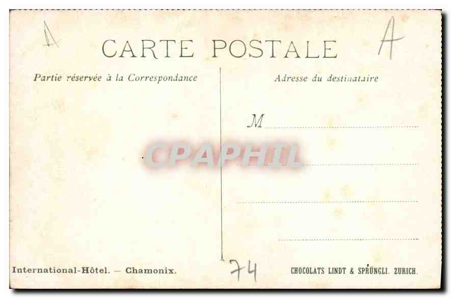 CPA International Hotel Chamonix  — Verso