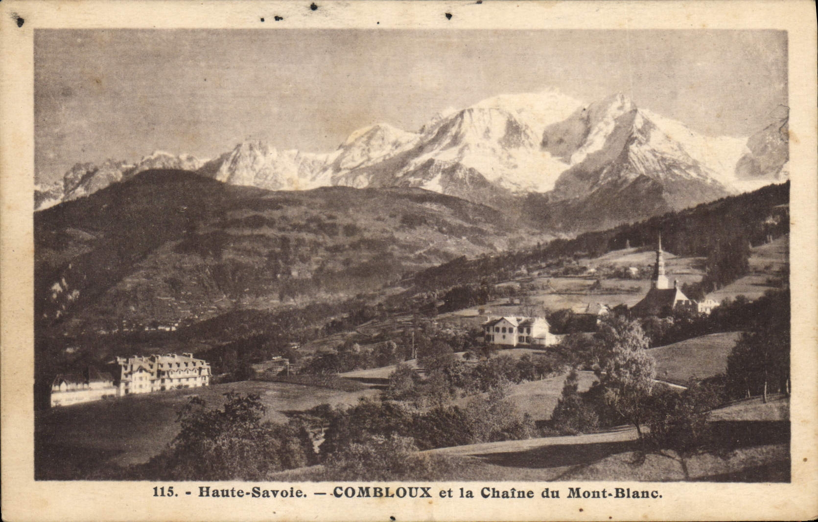 Combloux and the Mont-Blanc Range — Haute-Savoie — no. 115 — L. Morand, phot.-publ.