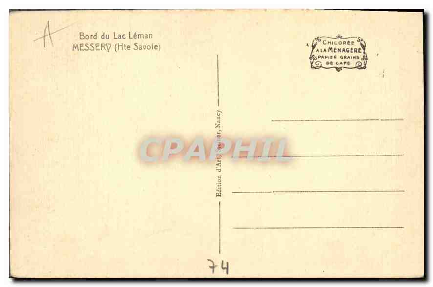 CPA Bord du Lac Leman Messerv Hte Savoie  — Rückseite