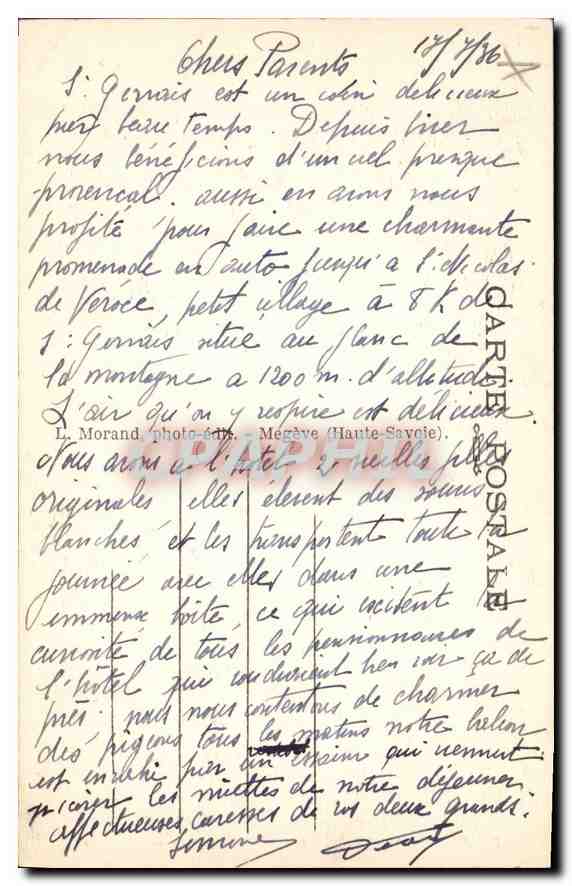 CPA Terminus du chemin de fer du Mont Blanc  — Rückseite