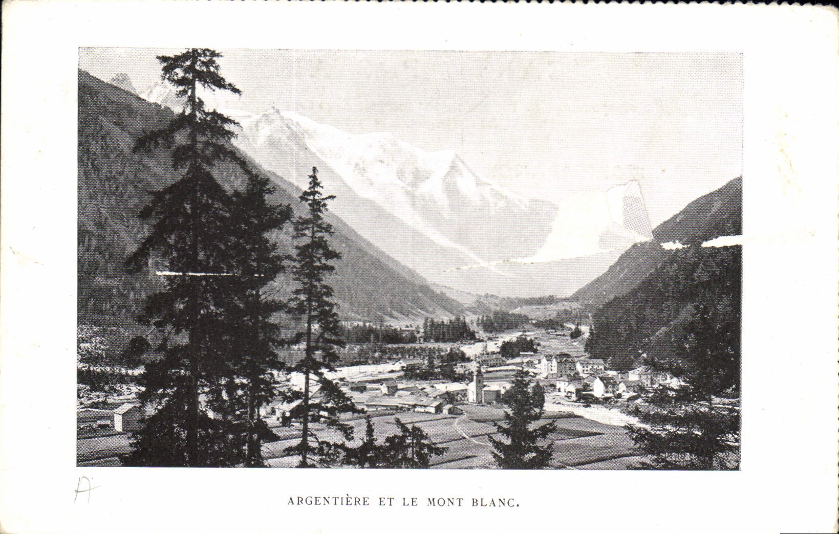 Argentière und der Mont Blanc — Panoramablick — Verlag A, n°74