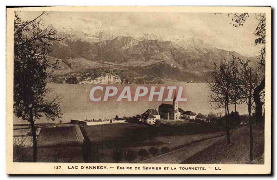 Lac d'Annecy — Église de Sevrier et La Tournette — LL