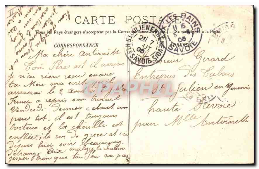 CPA Aix les Bains Le Grand Cercle Salle de Jeu  — Rückseite
