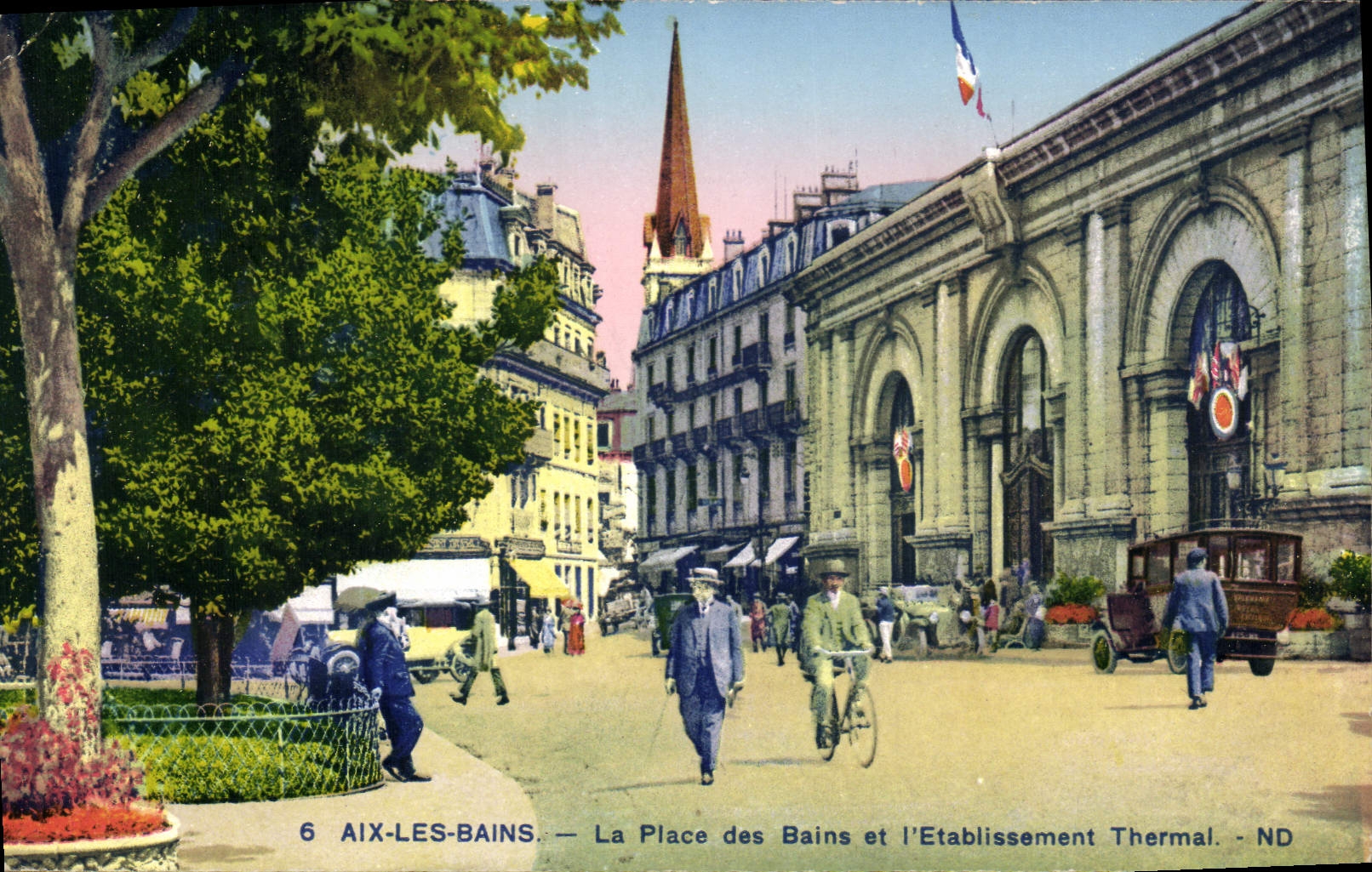 CPA Aix les Bains La Place des Bains et l'Etablissement Thermal 