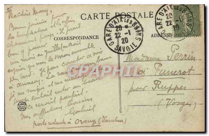 CPA Aix les Bains Vue generale et lac du Bourget  — Verso