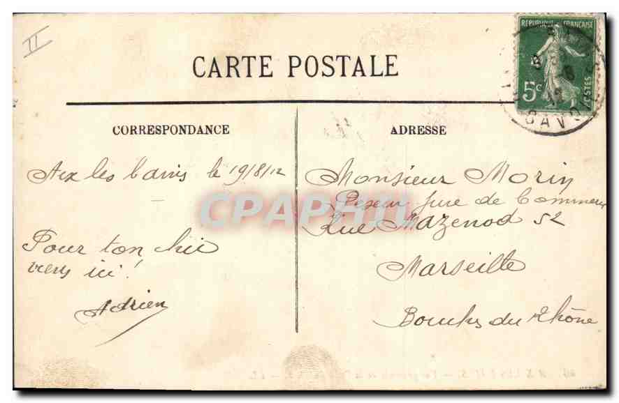CPA Aix les Bains Vue generale et la Dent du Chat  — Rückseite