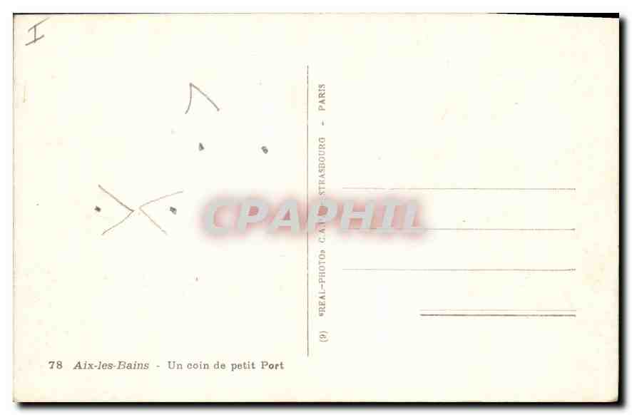 CPA Aix les Bains Un coin de petit Port Bateaux — Rückseite