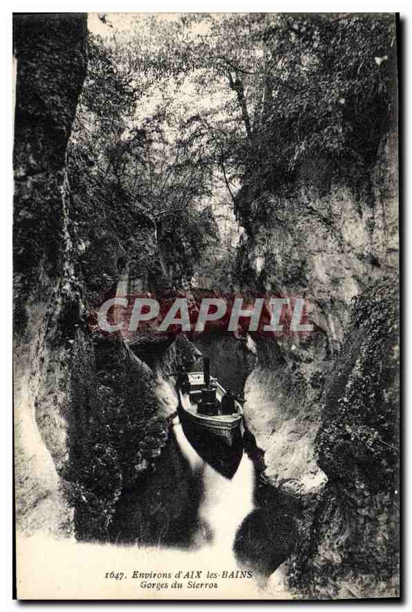 CPA Environs d'Aix les Bains Gorges du Sierroz Bateau