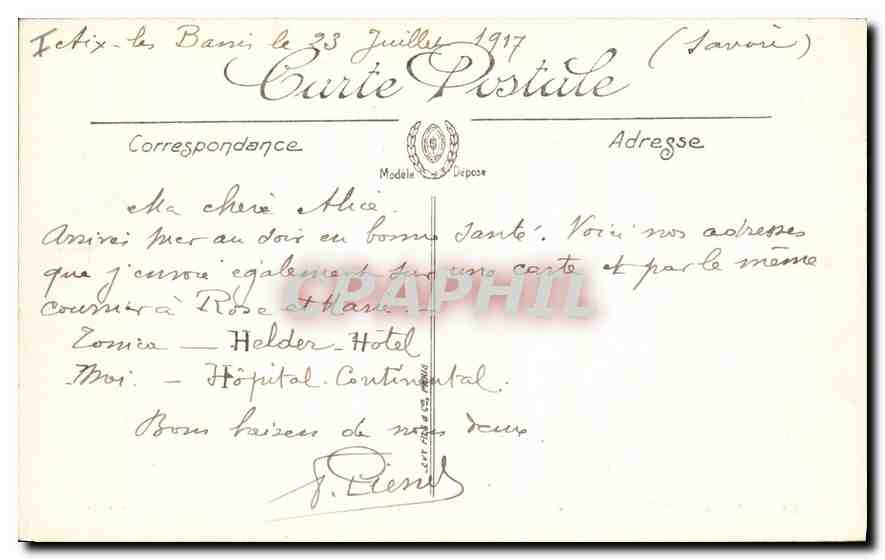 CPA Aix les Bains Ensemble de l'Etablissement Thermal  — Rückseite