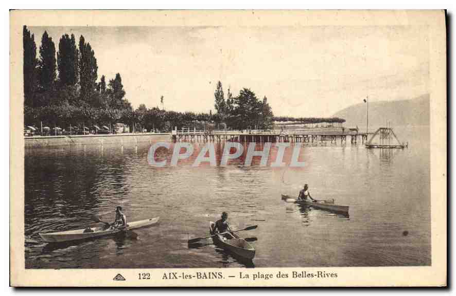 CPA Aix les Bains La plage des Belles Rives Bateaux