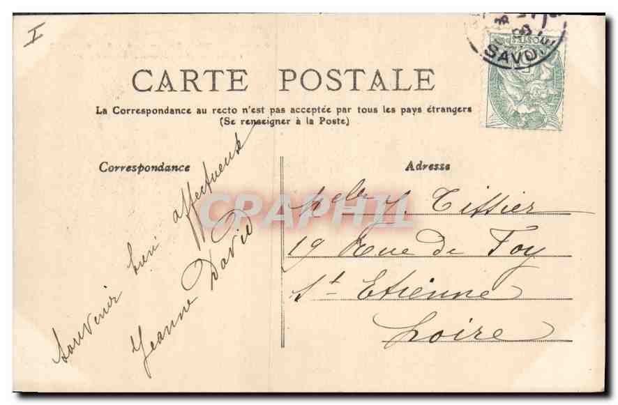 CPA Environs d'Aix les Bains La Pointe et le Chateau de Chatillon  — Verso