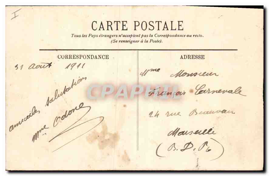 CPA Aix les Bains lac du Bourget Rochers de Brison  — Verso