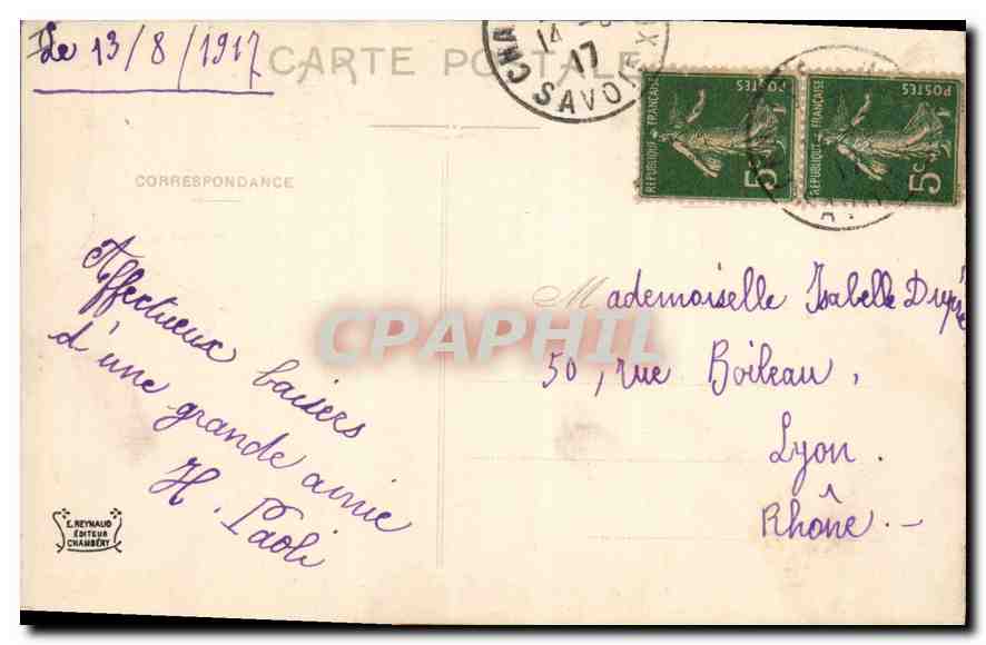 CPA Aix les Bains Le Grand Cercle  — Verso