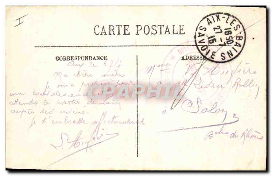 CPA Aix les Bains Lac du Bourget Le Petit Port et la Dent du Chat  — Rückseite