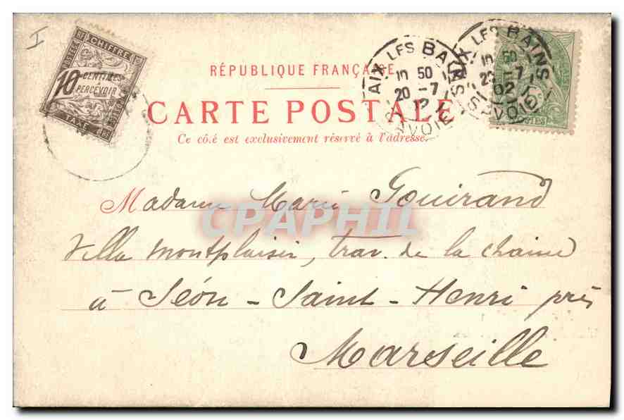 CPA Aix les Bains L'Abbaye d'Hautecombe  — Verso