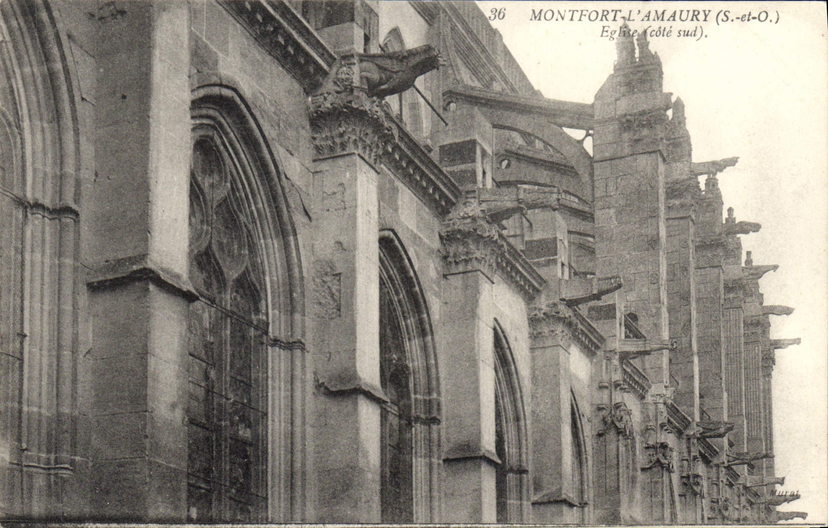 Montfort-l'Amaury (S.-et-O.) — Église (côté sud) — Éditeur : MURAT, n° 36