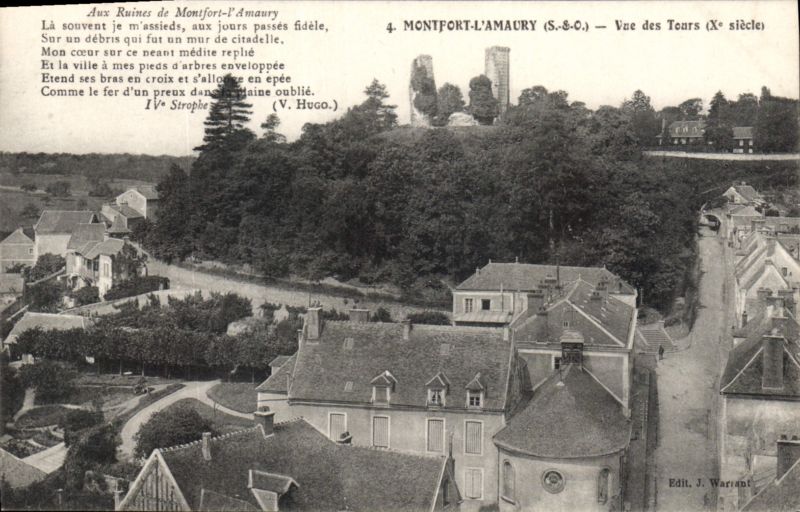 Montfort-l'Amaury — Vue des Tours (Xe siècle) — Edit. J. Warrant