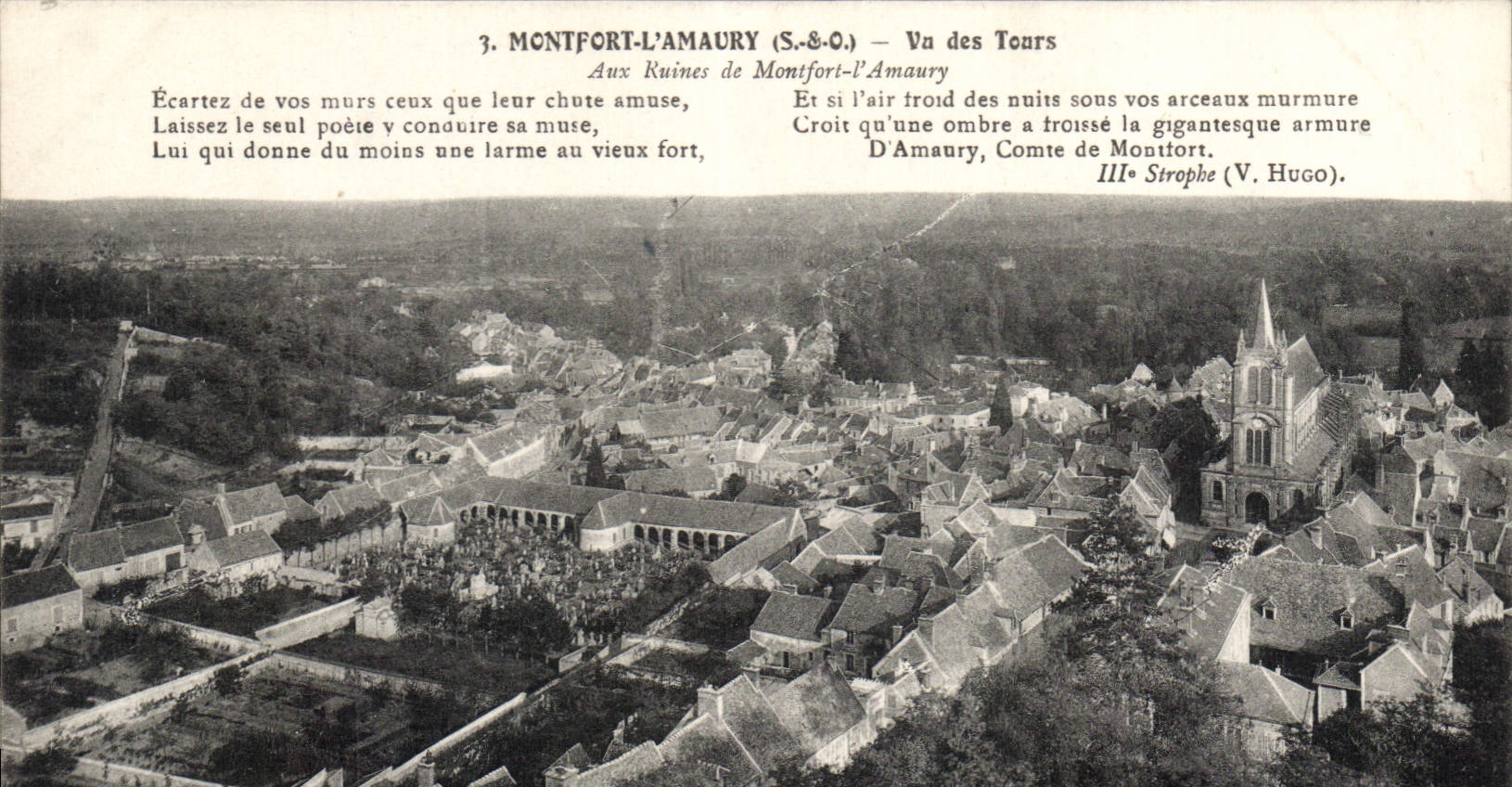 Montfort-l'Amaury (S.-&-O.) — Vue des Tours — Aux Ruines de Montfort-l'Amaury