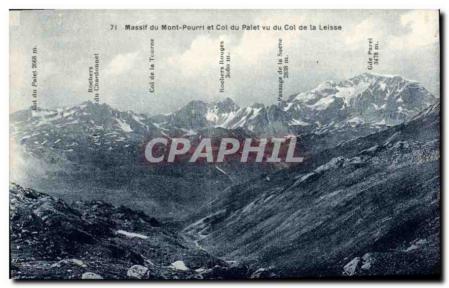CPA Massif du Mont Pourri et Col du Palet vu du Col de la Leisse 