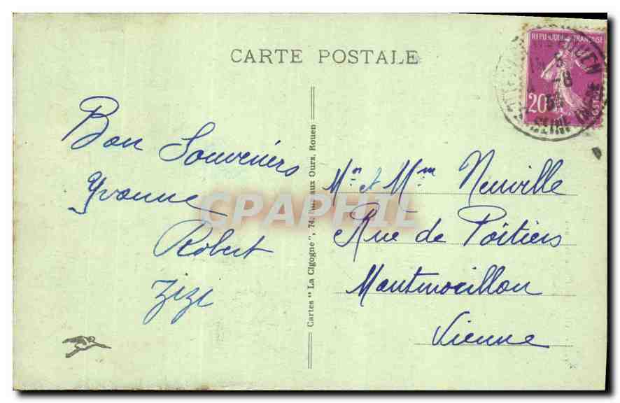 CPA Rouen Eglise St Cuen Cote Nord  — Rückseite