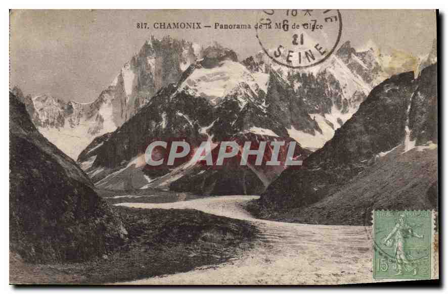 CPA Chamonix Panorama de la Mer de Glace 