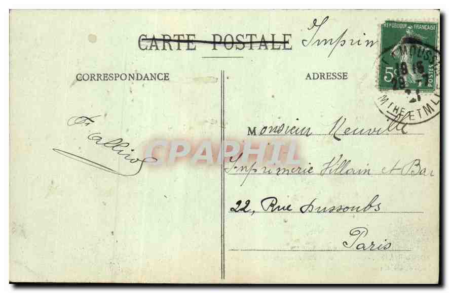 CPA Guerre 1914 1918 Bois le Pretre Carrefour et Poste de Secours du Monchoir Militaria — Rückseite