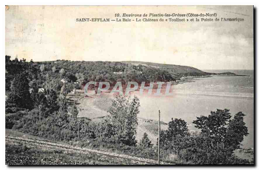Saint-Efflam — La Baie — Le Château de « Toulinet » et la Pointe de l'Armorique — Environ de Plestin-les-Grèves (Côtes-du-Nord)