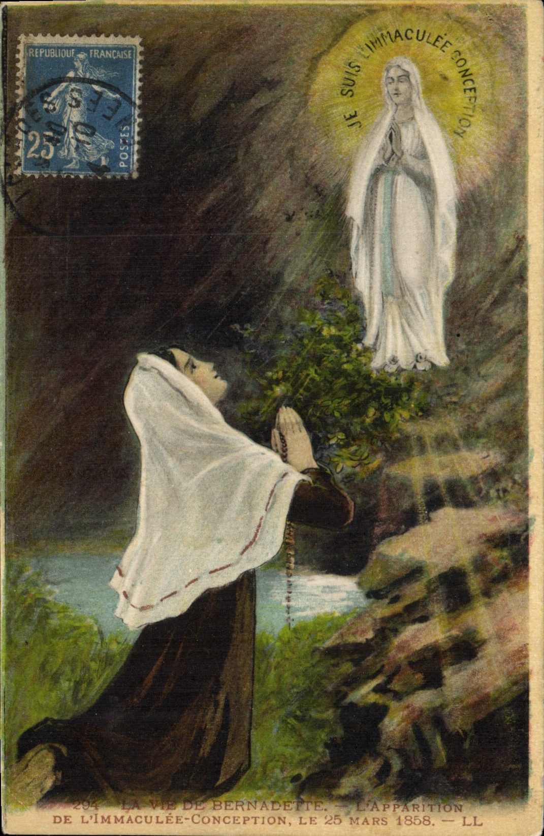 L'apparition de l'Immaculée-Conception à Bernadette — LL n°204 - Anverso