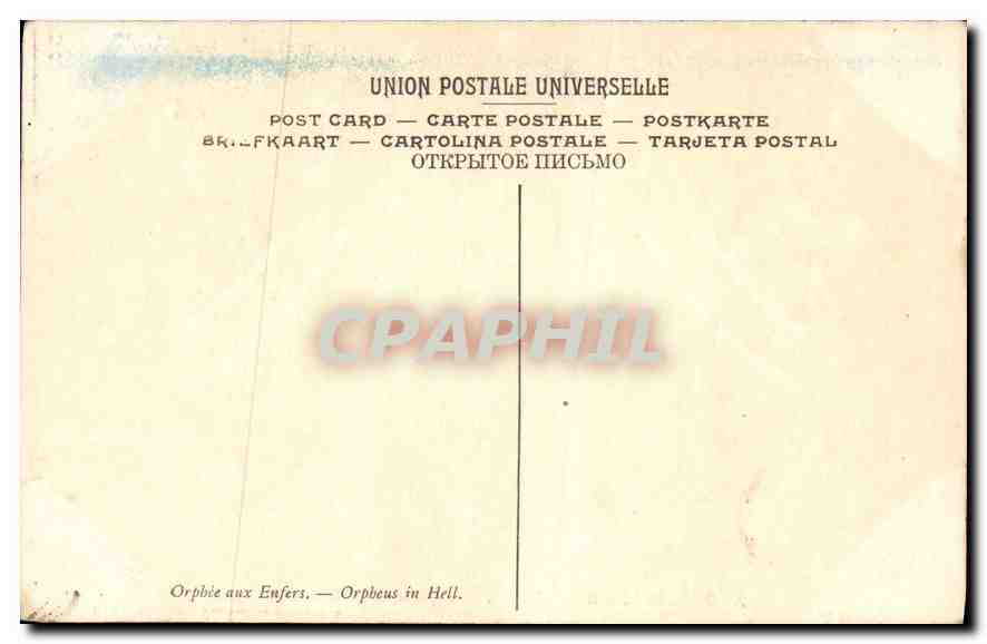 CPA Nederlandische Schule Orpheus in der Unterwelt  — Back