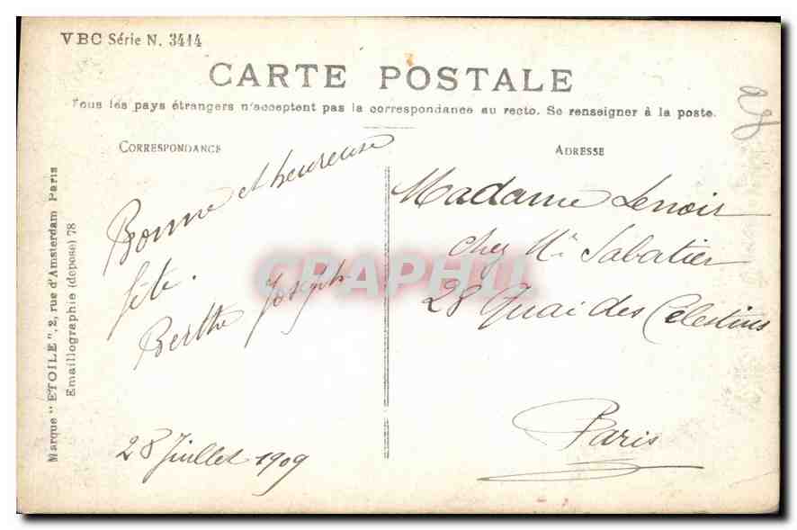 CPA Bonne Fete Femme — Verso