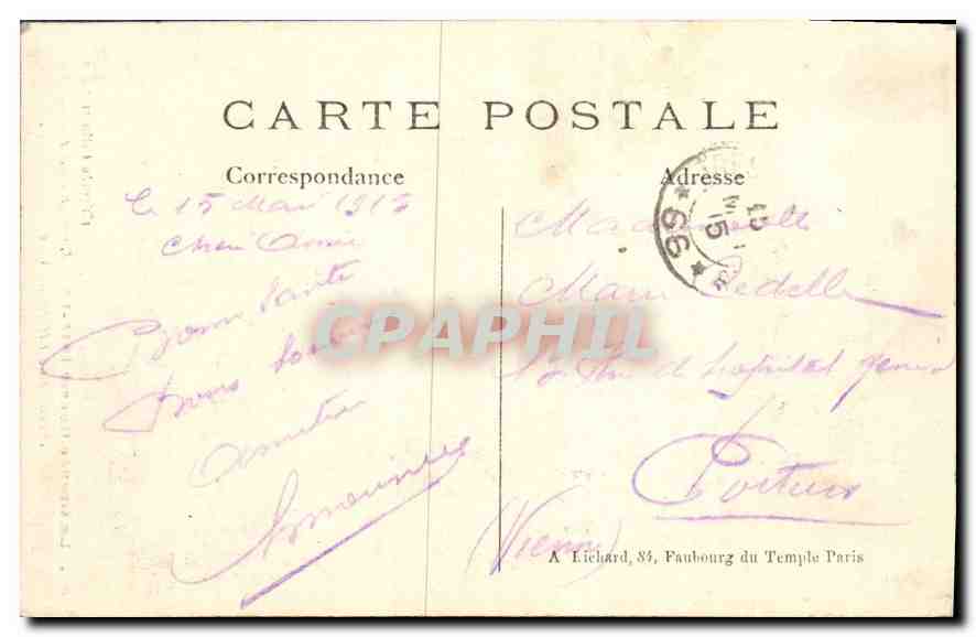 CPA La Grande Guerre 1914 15 Bombardement d'Arras incendie de l'Hotel de Ville Militaria — Verso