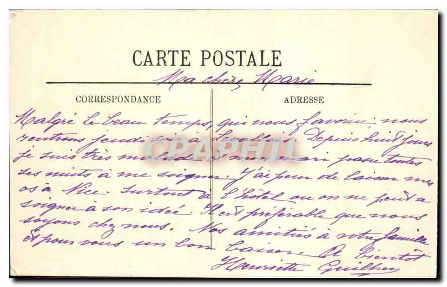 CPA Nice La Promenade des Anglais  — Rückseite