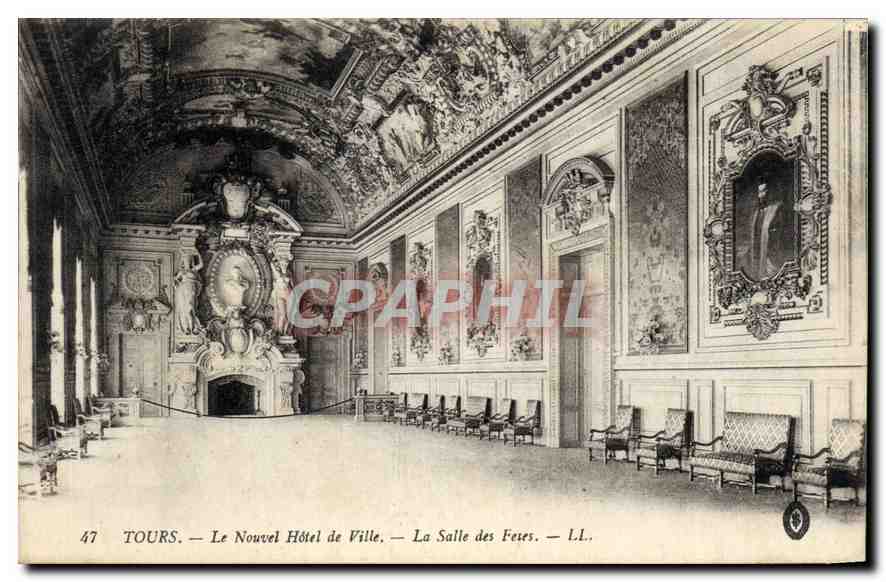 CPA Tours Le Nouvel Hotel de Ville La Salle des Feses 