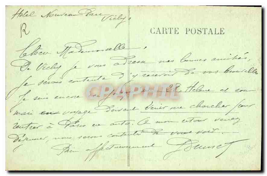 CPA Vichy La Nouvelle Terrasse du Grand Casino  — Rückseite