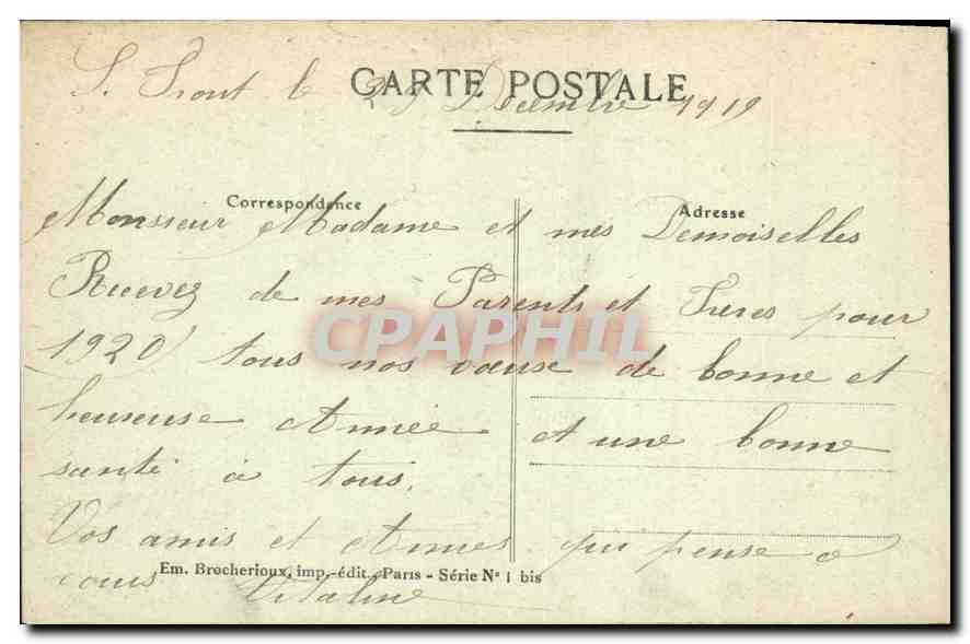 CPA Heureuse Annee  — Rückseite