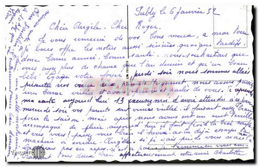 CPA Bonne Annee  — Verso