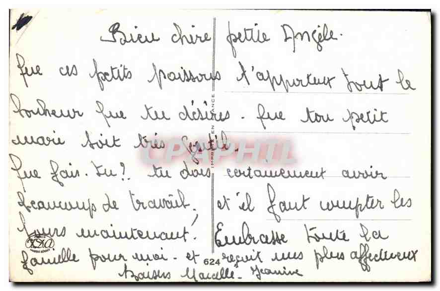 CPA Nous vious appartons le bonheur Poissons 1er avril — Verso