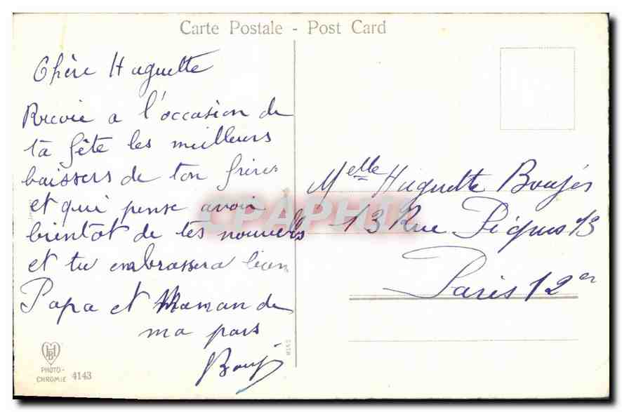 CPA Bonne Fete Fleurs Papillons — Rückseite