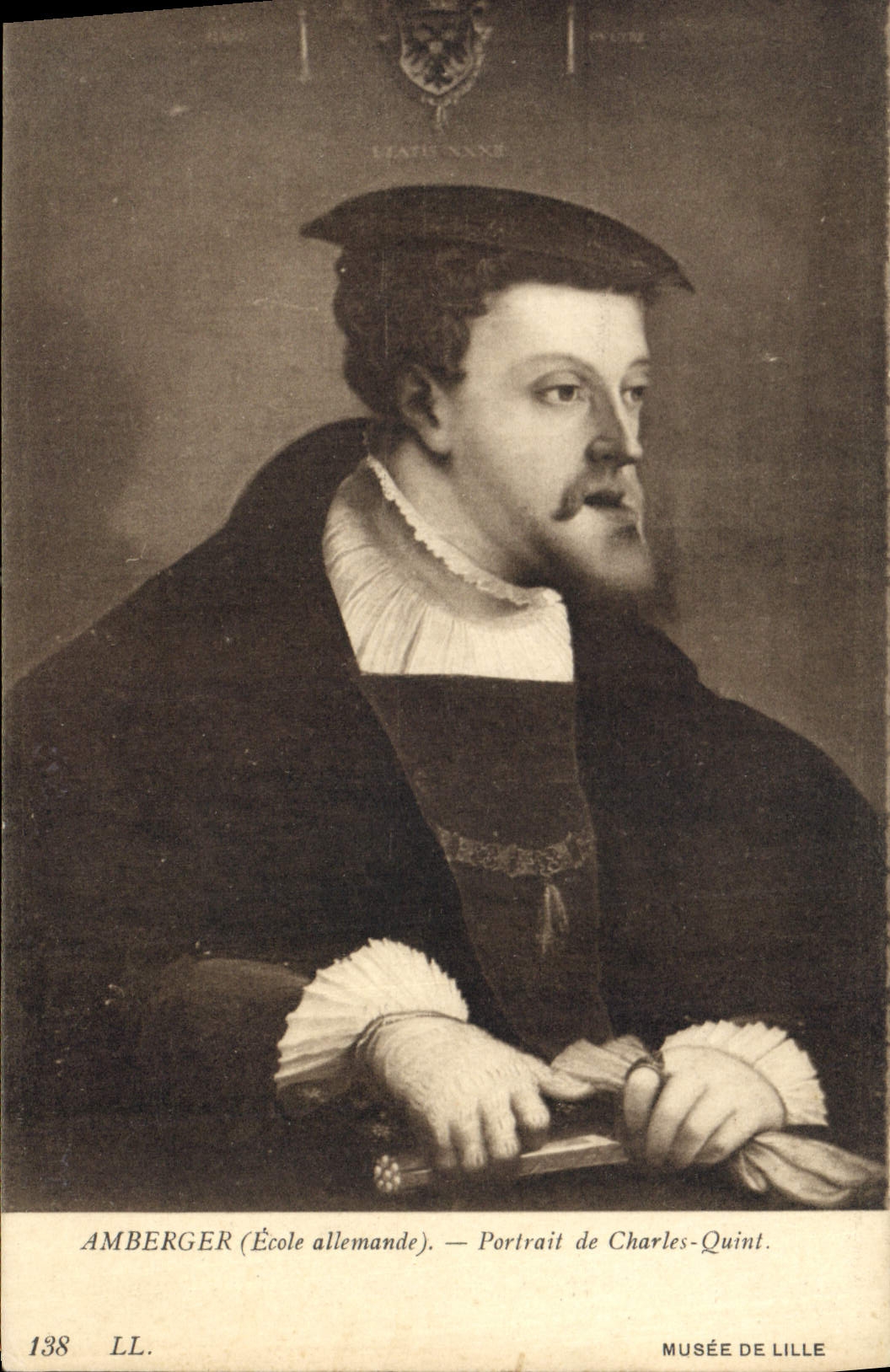 CPA Amberger Ecole allemande Portrait de Charles Quint 