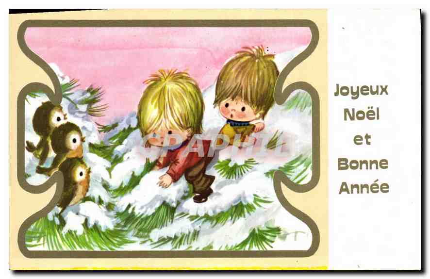 CPA Joyeux Noel et Bonne Annee Enfants
