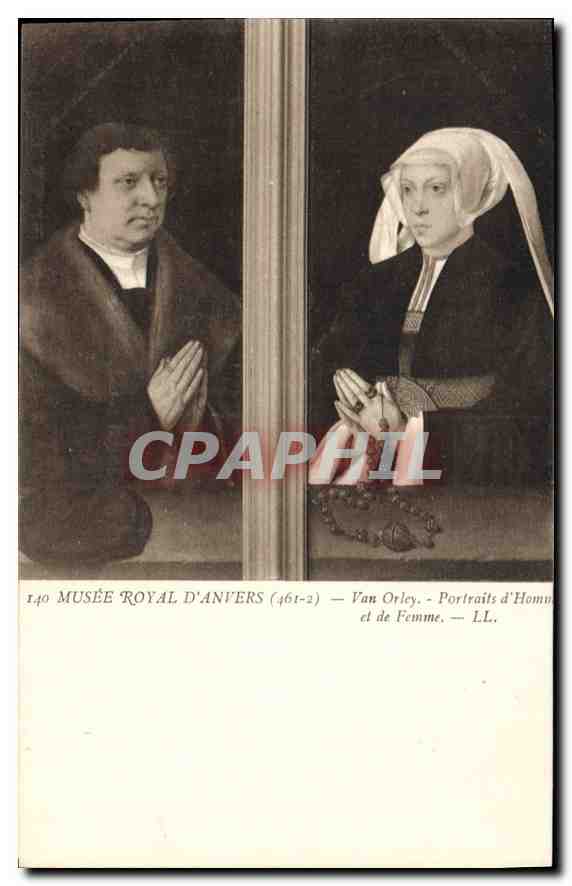 CPA Musee Royal d'Anvers Van Orley Portraits d'Homme et de Femme 