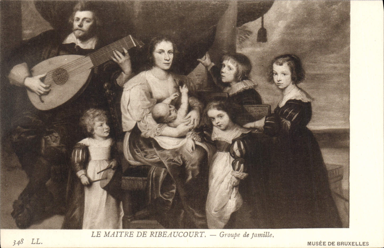 Le Maître de Ribeaucourt — Groupe de famille — Musée de Bruxelles, n° 348 LL.