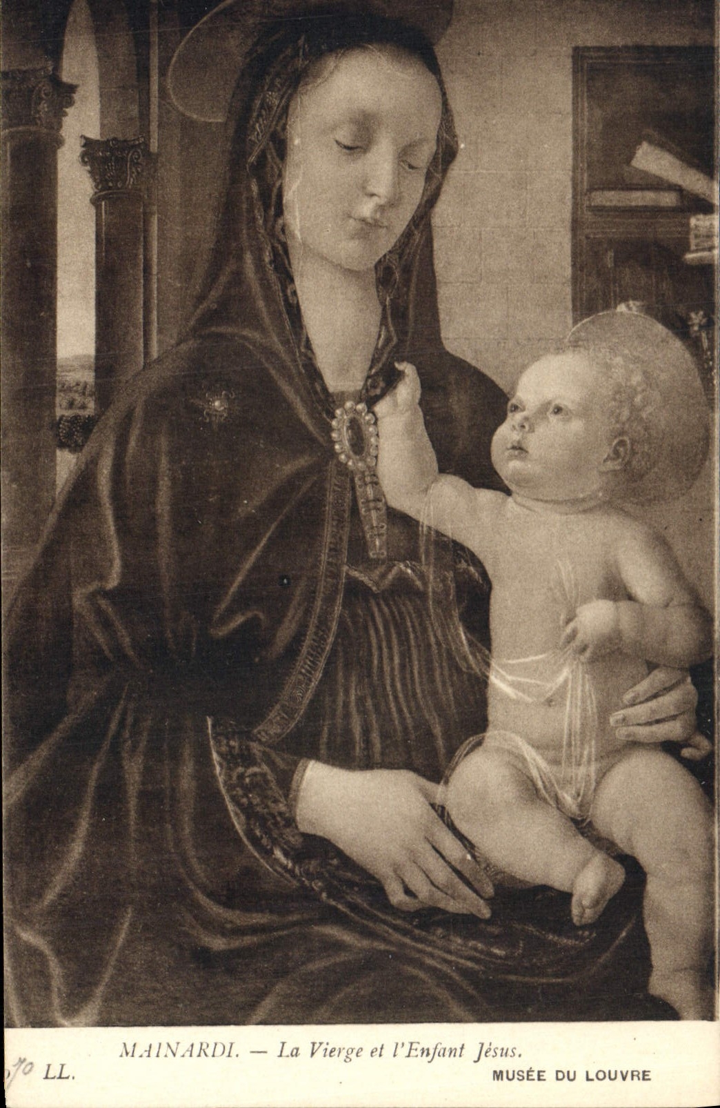 CPA Mainardi La Vierge et l'Enfant Jesus Musee du Louvre 