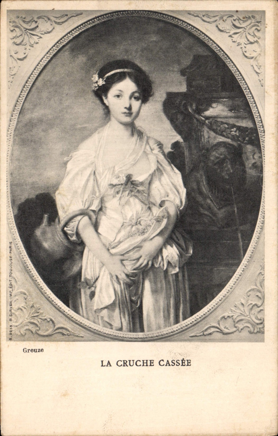 La Cruche Cassée — œuvre de Jean-Honoré Fragonard — éditée par S. SERVEN, IMP. ÉDIT. TOULOUSE PARIS