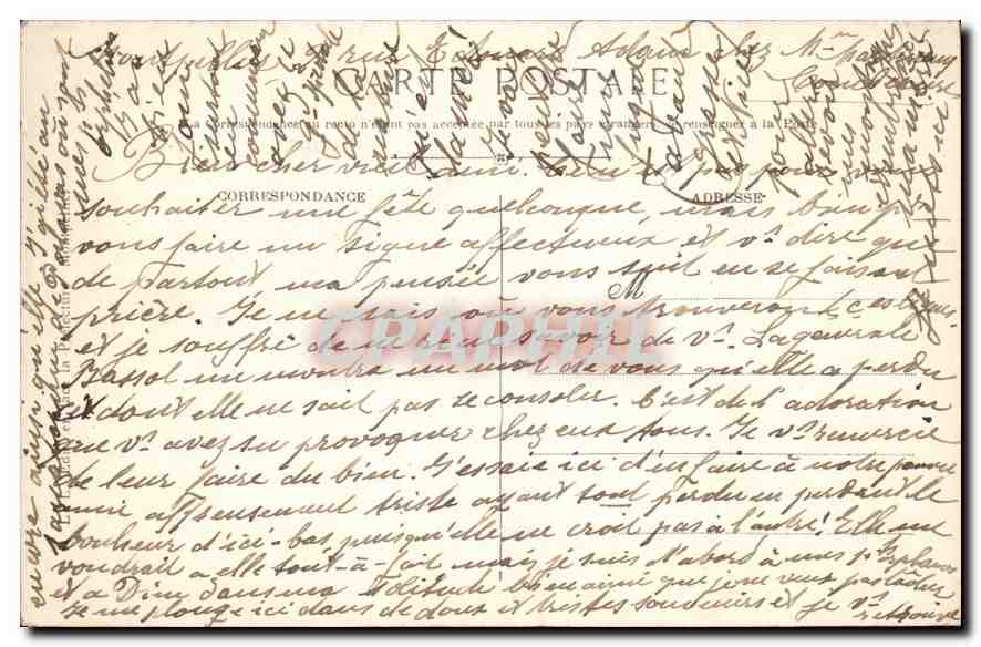 CPA Musee de Monpellier JB Greuze La Priere du matin  — Rückseite