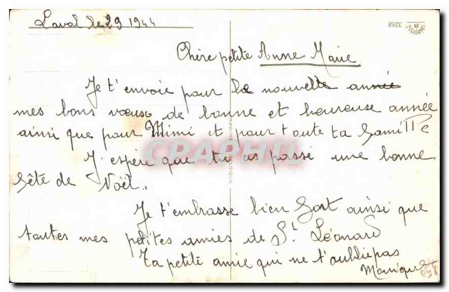 CPA Bonne Annee  — Rückseite