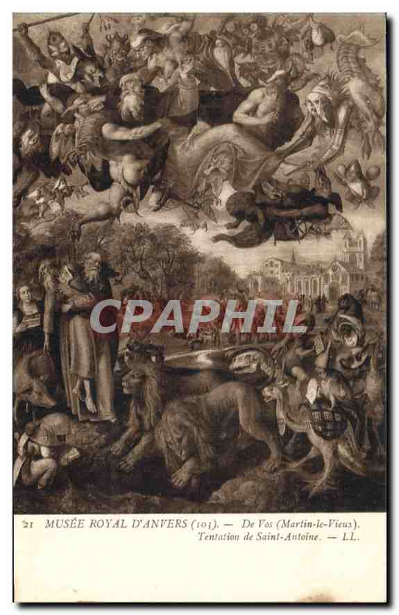 CPA Musee Royal d'Anvers De Vos Martin le Vieux Tentation de Saint Antoine 