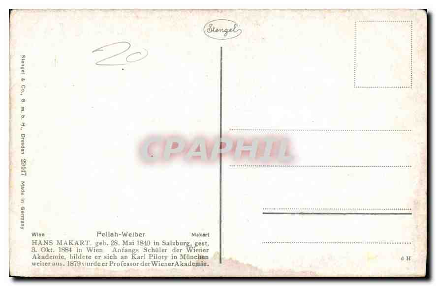 CPA Fellah Welber Hans Makart  — Rückseite