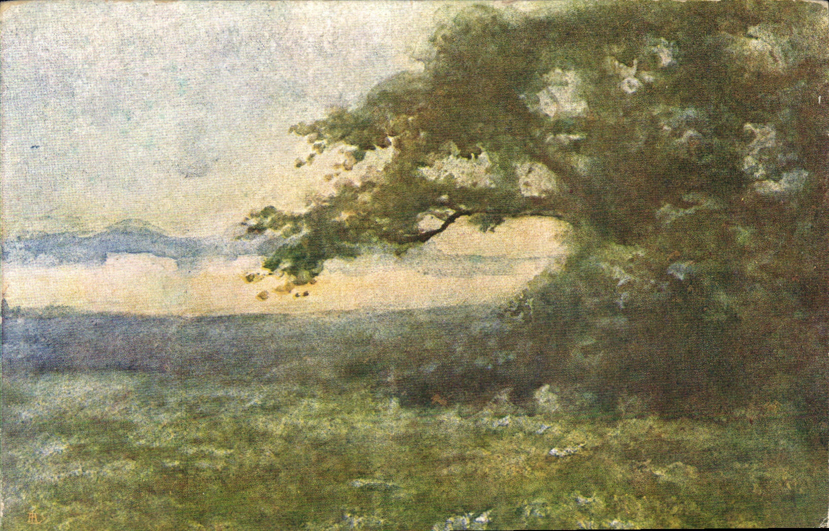 Paysage avec arbre en fleurs — Emiliano Borsa — Production italienne