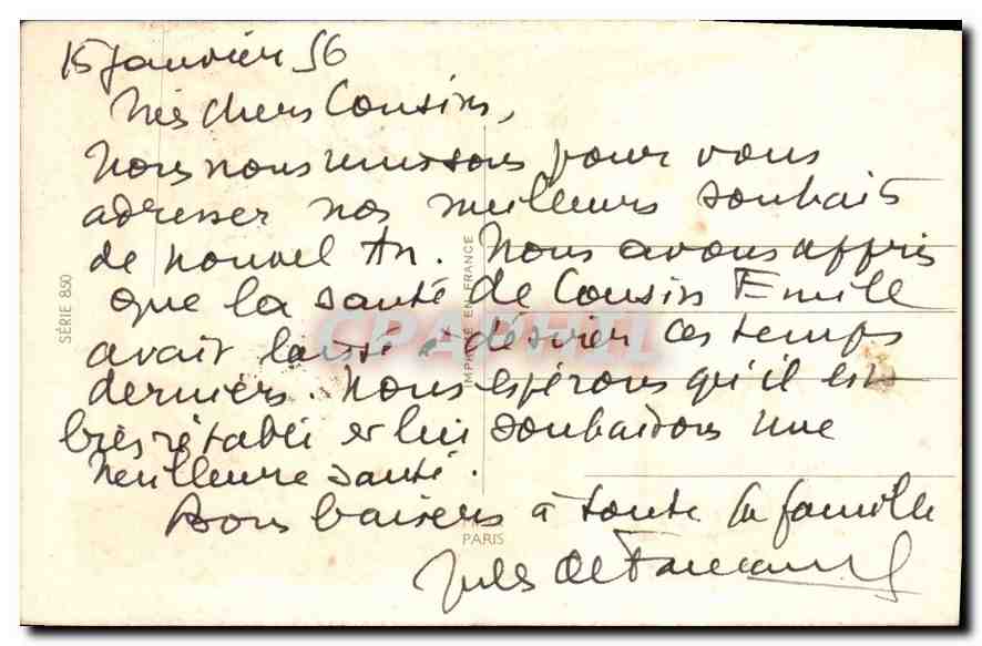 CPA Bonne Annee  — Rückseite